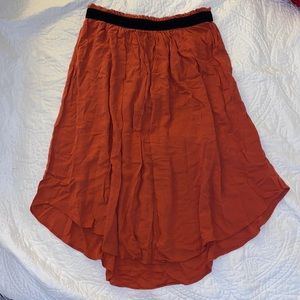 Rust Orange Midi Skirt